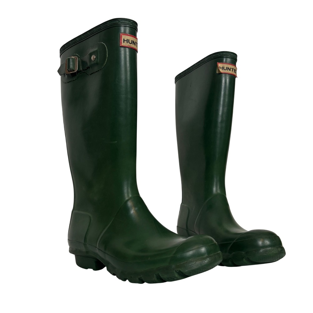 Hunter Original Tall Rain Boots Women 6 Green W23500 Waterproof Wellies